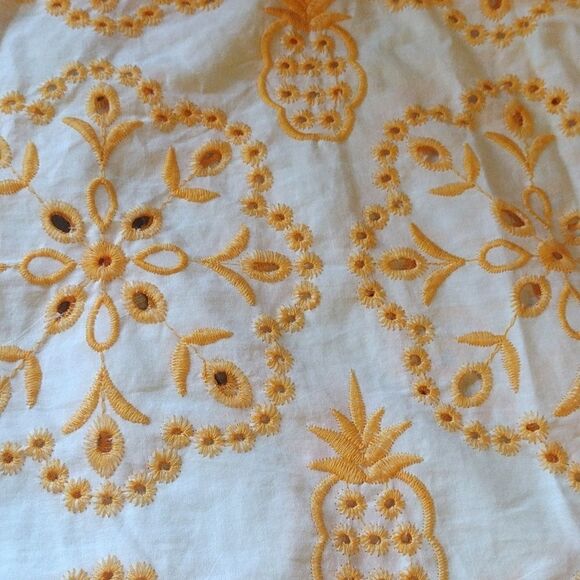 Cato Orange Floral Embroidered Eyelet Scallop Tank Large NWOT - Picture 2 of 12